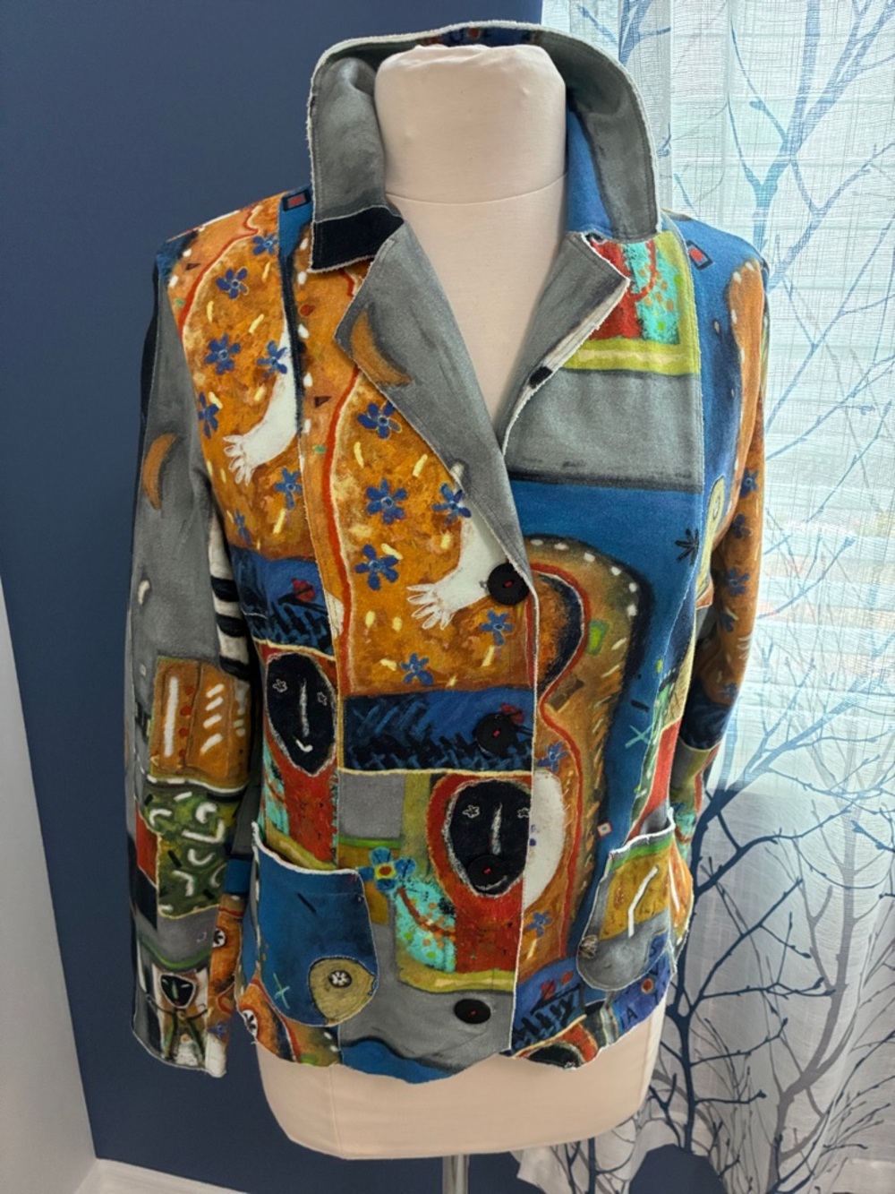 Aventures des Toiles Colorful Abstract Patchwork Jacket